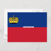 Carte Postale Drapeau du Liechtenstein (Devant / Derrière)