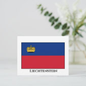 Carte Postale Drapeau du Liechtenstein (Debout devant)
