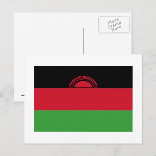 Carte Postale Drapeau du Malawi (Devant / Derrière)