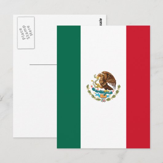 Carte Postale Drapeau du Mexique (Devant / Derrière)