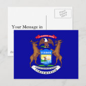 Carte Postale Drapeau du Michigan (Devant / Derrière)