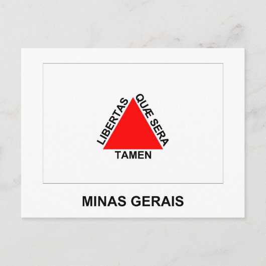 Carte Postale Drapeau du Minas Gerais, Brésil (Devant)