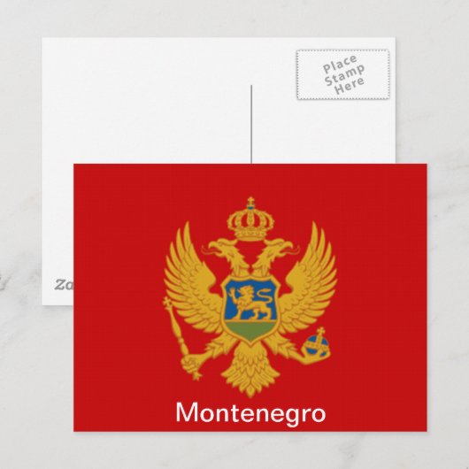Carte Postale Drapeau du Monténégro (Devant / Derrière)
