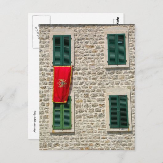 Carte Postale Drapeau du Monténégro (Devant / Derrière)