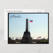 Carte Postale drapeau du monument de rizal (Devant / Derrière)