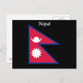 Carte Postale Drapeau du Népal (Devant / Derrière)