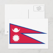 Carte Postale Drapeau du Népal (Devant / Derrière)