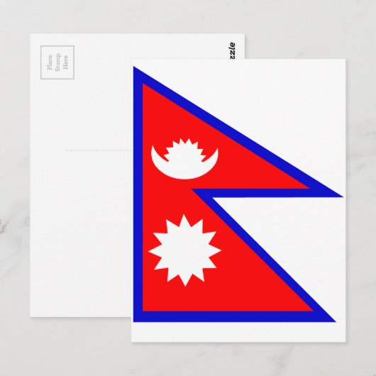 Carte Postale Drapeau du Népal (Devant / Derrière)