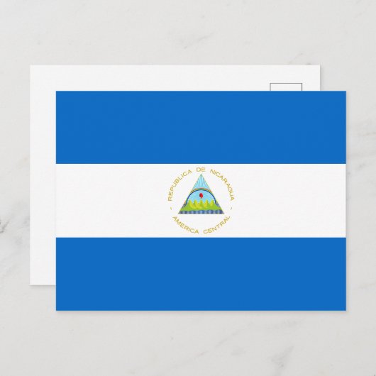 Carte Postale Drapeau du Nicaragua (Devant / Derrière)