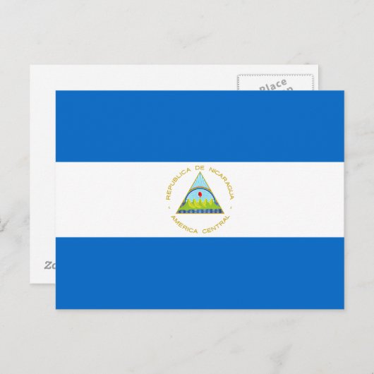 Carte Postale Drapeau du Nicaragua (Devant / Derrière)