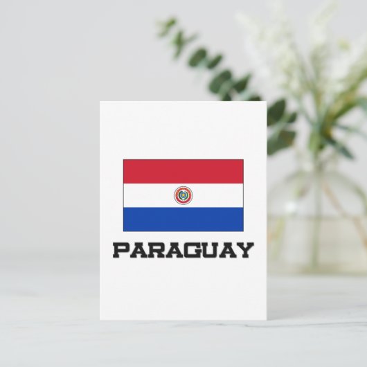 Carte Postale drapeau du Paraguay (Debout devant)