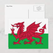 Carte Postale drapeau du pays de galles (Devant / Derrière)
