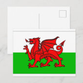Carte Postale Drapeau du Pays de Galles (Devant / Derrière)