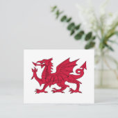 Carte Postale Drapeau du Pays de Galles - Le Dragon Rouge - Bane (Debout devant)