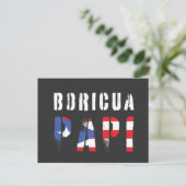 Carte Postale Drapeau du père portoricain Boricua Papi (Debout devant)