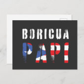 Carte Postale Drapeau du père portoricain Boricua Papi (Devant / Derrière)