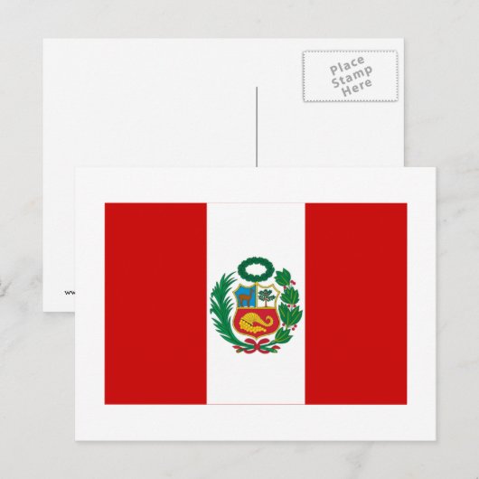 Carte Postale Drapeau du Pérou (Devant / Derrière)