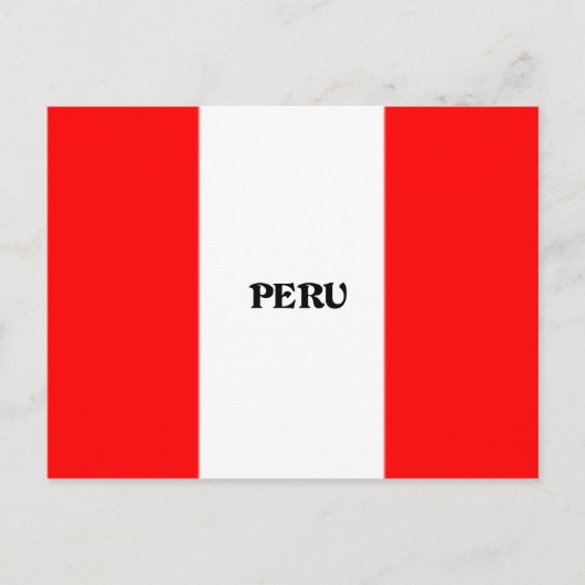 Carte Postale Drapeau du Pérou, étiqueté (Devant)