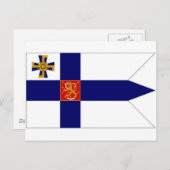 Carte Postale Drapeau du président de la Finlande (Devant / Derrière)