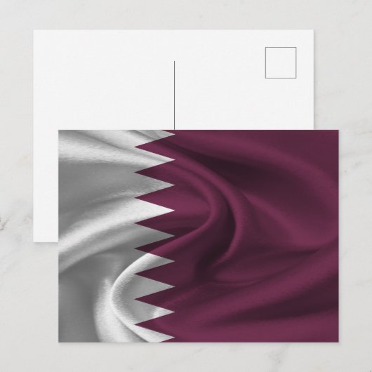 Carte Postale Drapeau du Qatar (Devant / Derrière)