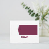 Carte Postale Drapeau du Qatar avec nom (Debout devant)