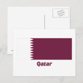 Carte Postale Drapeau du Qatar avec nom (Devant / Derrière)
