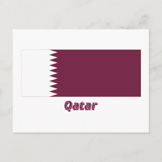 Carte Postale Drapeau du Qatar avec nom (Devant)