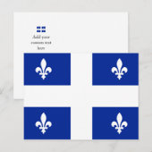 Carte Postale Drapeau du Québec PQ Qc avec fleur de lys (Devant / Derrière)