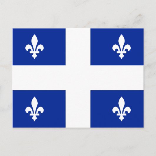 Carte Postale Drapeau du Québec PQ Qc avec fleur de lys (Devant)