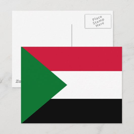 Carte Postale Drapeau du Soudan (Devant / Derrière)