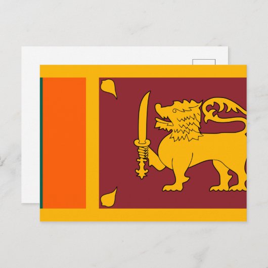 Carte Postale Drapeau du Sri Lanka (Devant / Derrière)