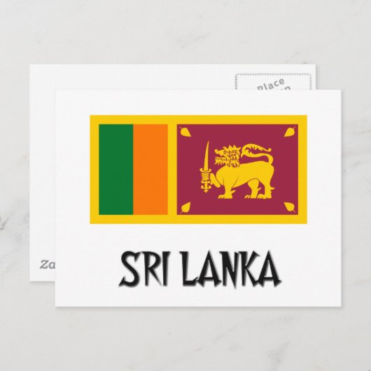 Carte Postale Drapeau du Sri Lanka (Devant / Derrière)
