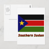 Carte Postale Drapeau du Sud-Soudan avec nom (Devant / Derrière)