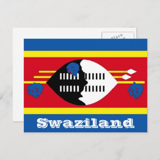 Carte Postale drapeau du Swaziland (Devant / Derrière)