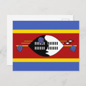 Carte postale drapeau du Swaziland (Devant / Derrière)