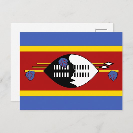 Carte postale drapeau du Swaziland (Devant / Derrière)