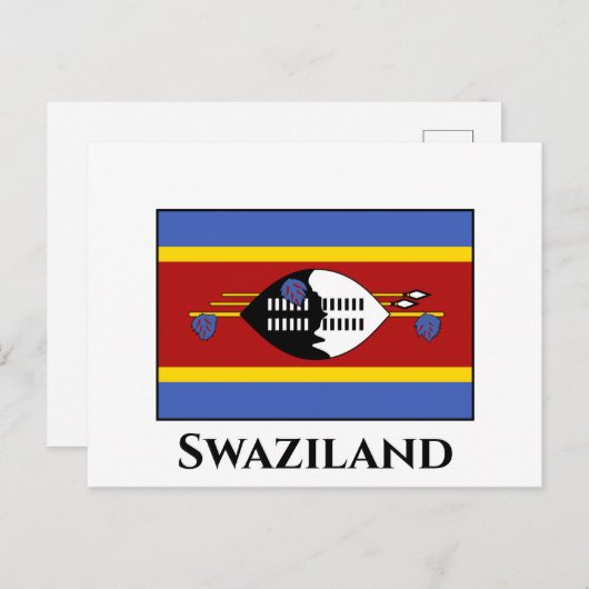 Carte Postale Drapeau du Swaziland (Devant / Derrière)