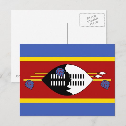 Carte postale drapeau du Swaziland (Devant / Derrière)