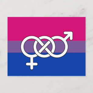 Carte Postale Drapeau du symbole de la fierté bisexuelle
