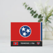 Carte Postale Drapeau du Tennessee & Tennessee États-Unis /Améri (Debout devant)