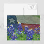 Carte Postale Drapeau du Texas avec bleuets (Devant / Derrière)