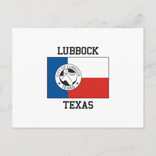 Carte Postale Drapeau du Texas Lubbock (Devant)