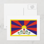 Carte Postale Drapeau du Tibet (Devant / Derrière)