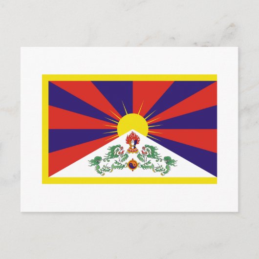 Carte Postale Drapeau du Tibet (Devant)