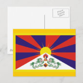 Carte Postale Drapeau du Tibet (Devant / Derrière)