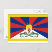 Carte Postale Drapeau du Tibet (Devant / Derrière)