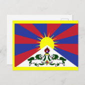 Carte Postale Drapeau du Tibet (Devant / Derrière)
