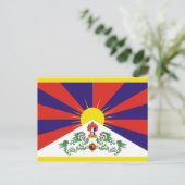 Carte Postale Drapeau du Tibet libre (Debout devant)