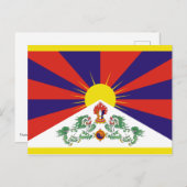 Carte Postale Drapeau du Tibet libre (Devant / Derrière)