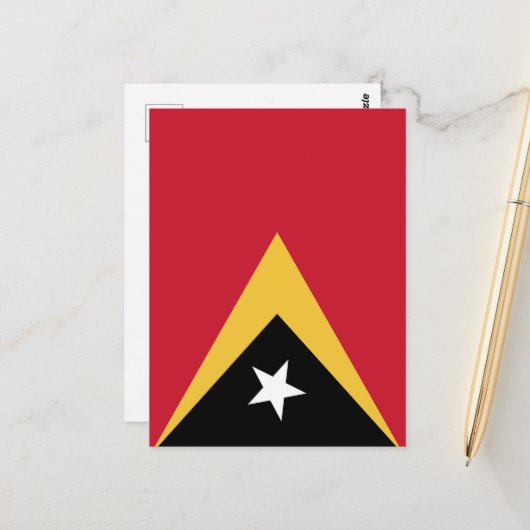 Carte Postale Drapeau du Timor oriental (Devant/Arrière en situation)